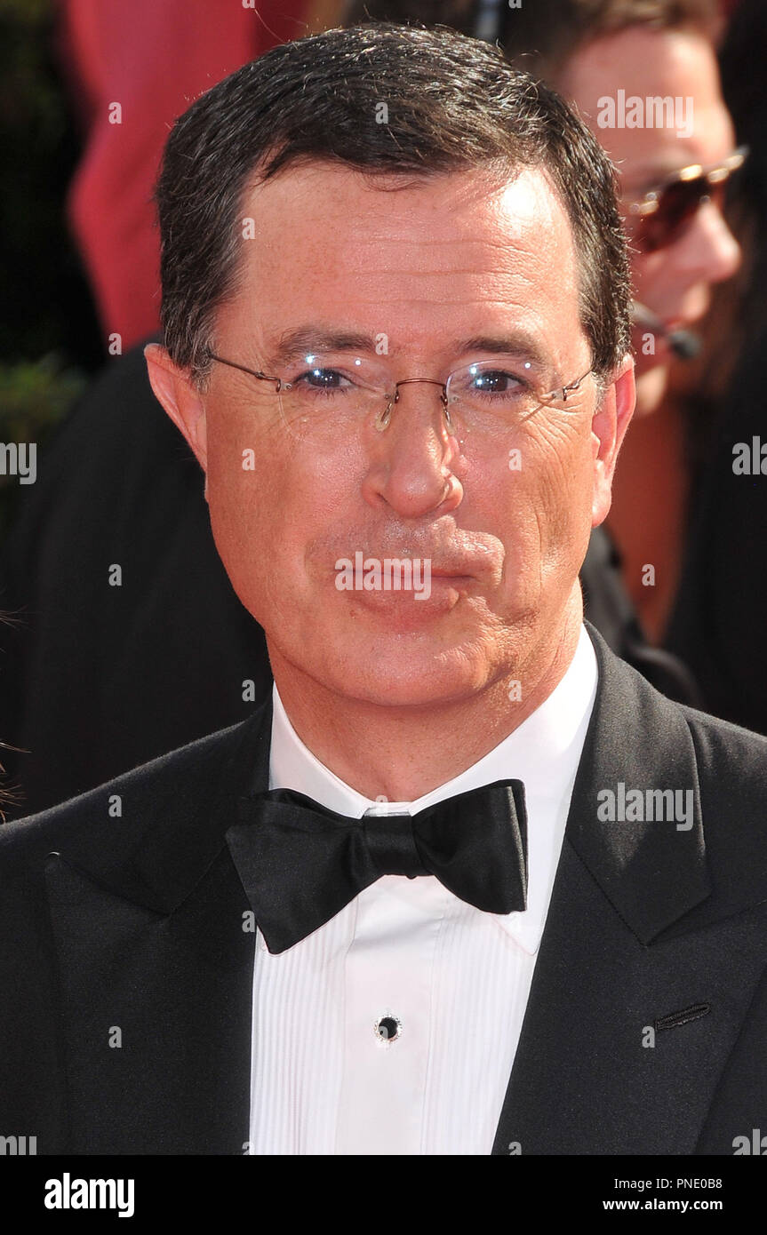 Stephen Colbert at the 61st Annual Primetime Emmy Awards - Arrivals held at the Nokia Theater in Los Angeles, CA on Sunday, September 20, 2009. Photo by: PRPP / PictureLux  File Reference # Stephen Colbert 92009PRPP  For Editorial Use Only -  All Rights Reserved Stock Photo