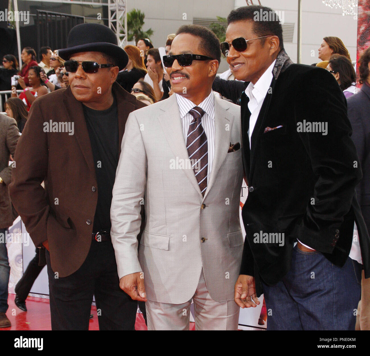 Tito Jackson, Marlon Jackson & Jackie Jackson arriving at the Los Angeles Premiere of Michael Jackson's 'This Is It' held at the NOKIA Theatre in Los Angeles, CA. The event took place on Tuesday, October 27, 2009. Photo by: Pedro Ulayan Pacific Rim Photo Press.  / PictureLux File Reference # TitoJackson MarlonJackson JackieJackson 102709 1PRPP   For Editorial Use Only -  All Rights Reserved Stock Photo