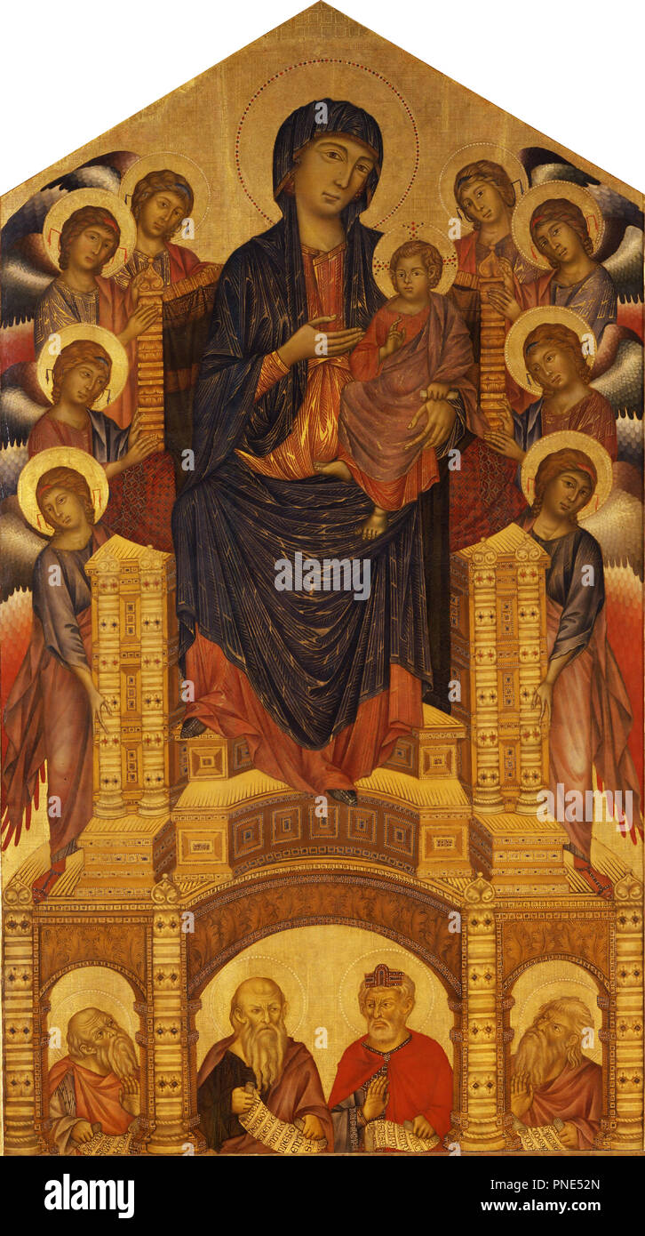 Maestà di Santa Trinita / Maesta of Santa Trinita. Date/Period: From 1280 until 1290. Painting. Tempera on panel. Height: 385 cm (12.6 ft); Width: 223 cm (87.7 in). Author: CIMABUE. Stock Photo