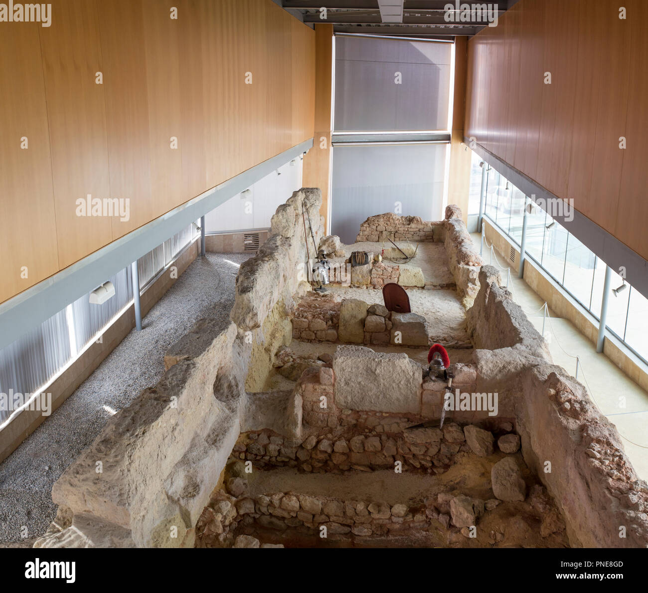 Catagena, Spain - September 14th, 2018: Punic Wall Interpretation Center Stock Photo