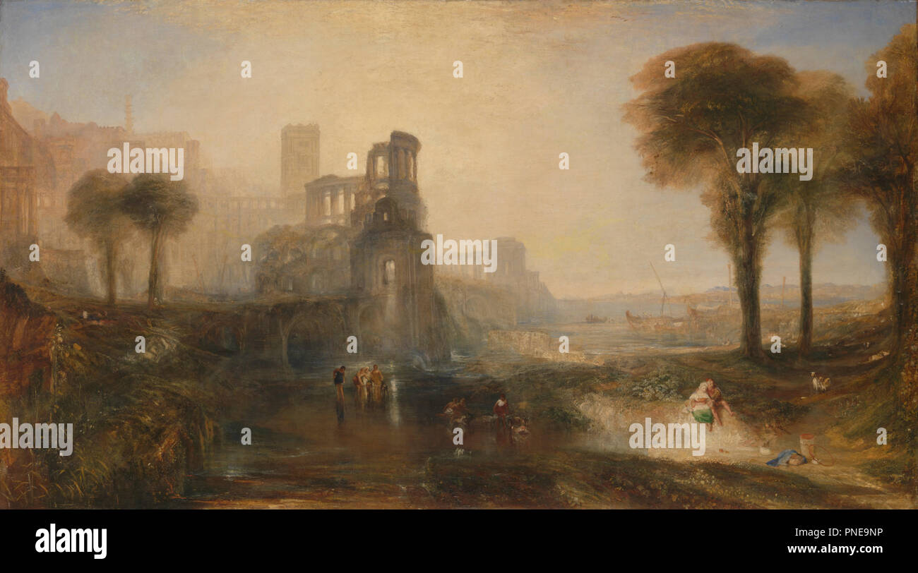 Caligula's Palace and Bridge. Date/Period: 1831. Painting. Oil on canvas. Height: 1,372 cm (15 yd); Width: 2,464 cm (26.9 yd). Author: J. M. W. Turner. Stock Photo