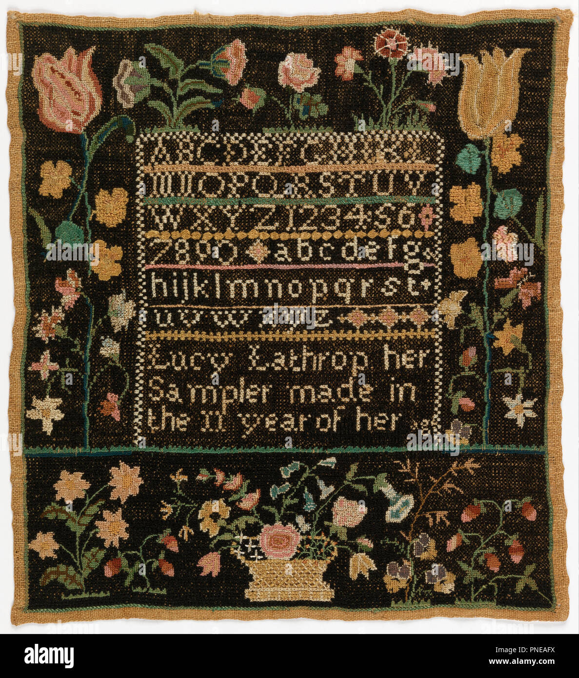 Sampler Date Period Ca 1800 Sampler Medium Silk Embroidery