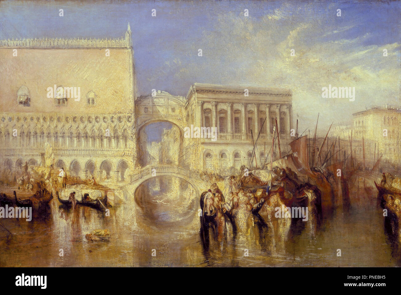 Venice, the Bridge of Sighs. Date/Period: 1840. Painting. Oil on canvas. Height: 686 cm (22.5 ft); Width: 914 cm (29.9 ft). Author: J. M. W. Turner. Stock Photo