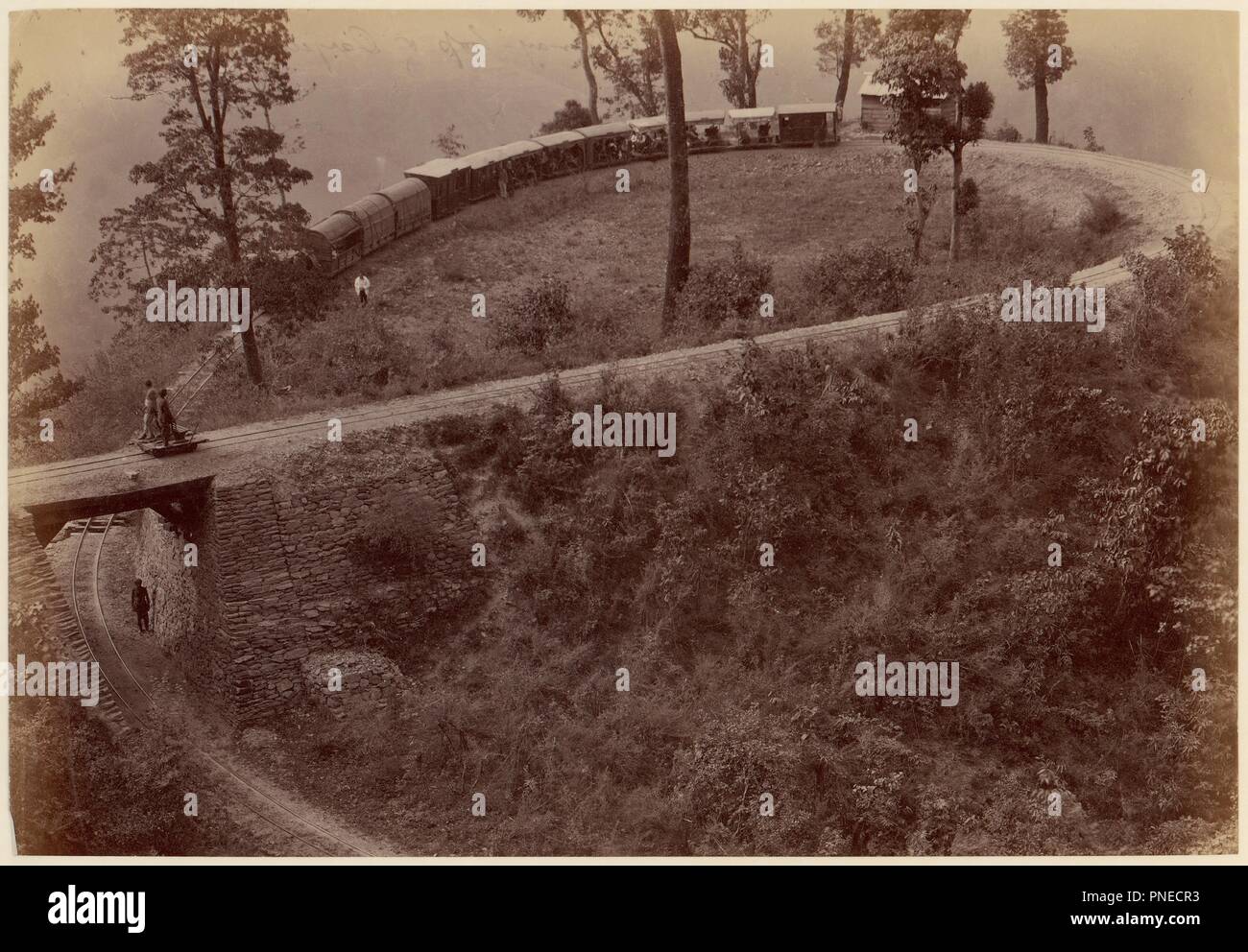 Railway-Loop of Darjeeling Road. Artist: Unknown. Dimensions: 20.1 x 29.1 cm (7 15/16 x 11 7/16 in.). Date: 1860s-70s. Museum: Metropolitan Museum of Art, New York, USA. Stock Photo