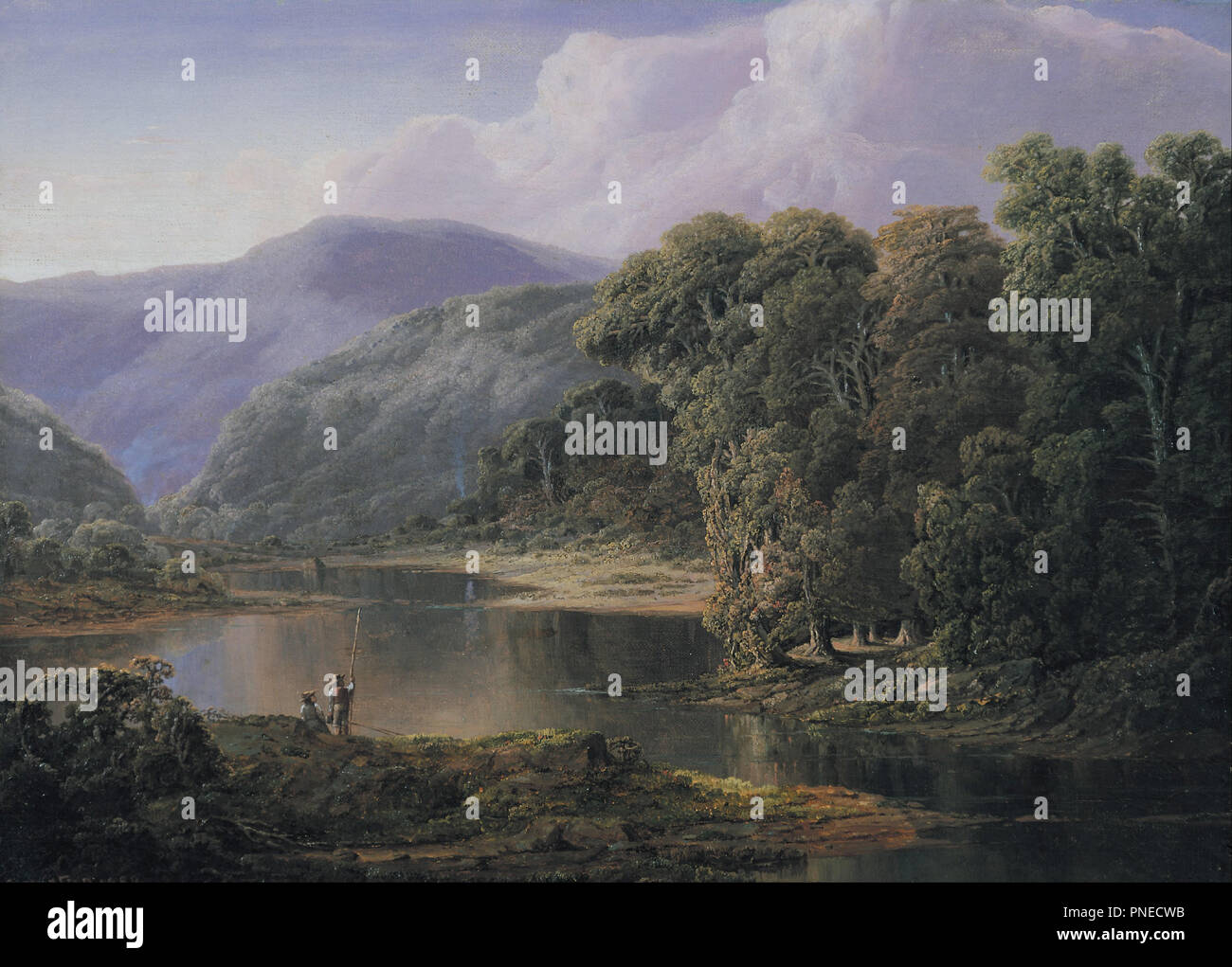 Landscape. Date/Period: 1854. Painting. Oil on canvas. Width: 56.2 cm. Height: 40.6 cm. Author: William Louis Sonntag, Sr. Stock Photo