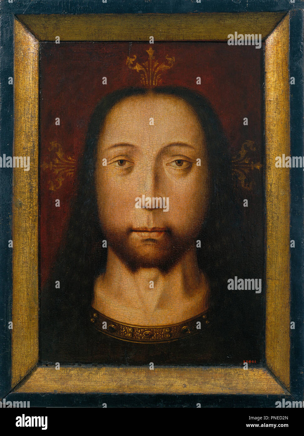 Holy Countenance. Date/Period: Ca. 1500. Painting. Oil on wood. Height: 374 mm (14.72 in); Width: 282 mm (11.10 in). Author: Circle of Albert Bouts. BOUTS, AELBRECHT. Stock Photo