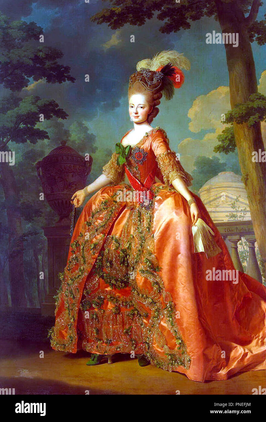 Portrait of Grand Duchess Maria Fiodorovna - Alexander Roslin, circa 1777 Stock Photo