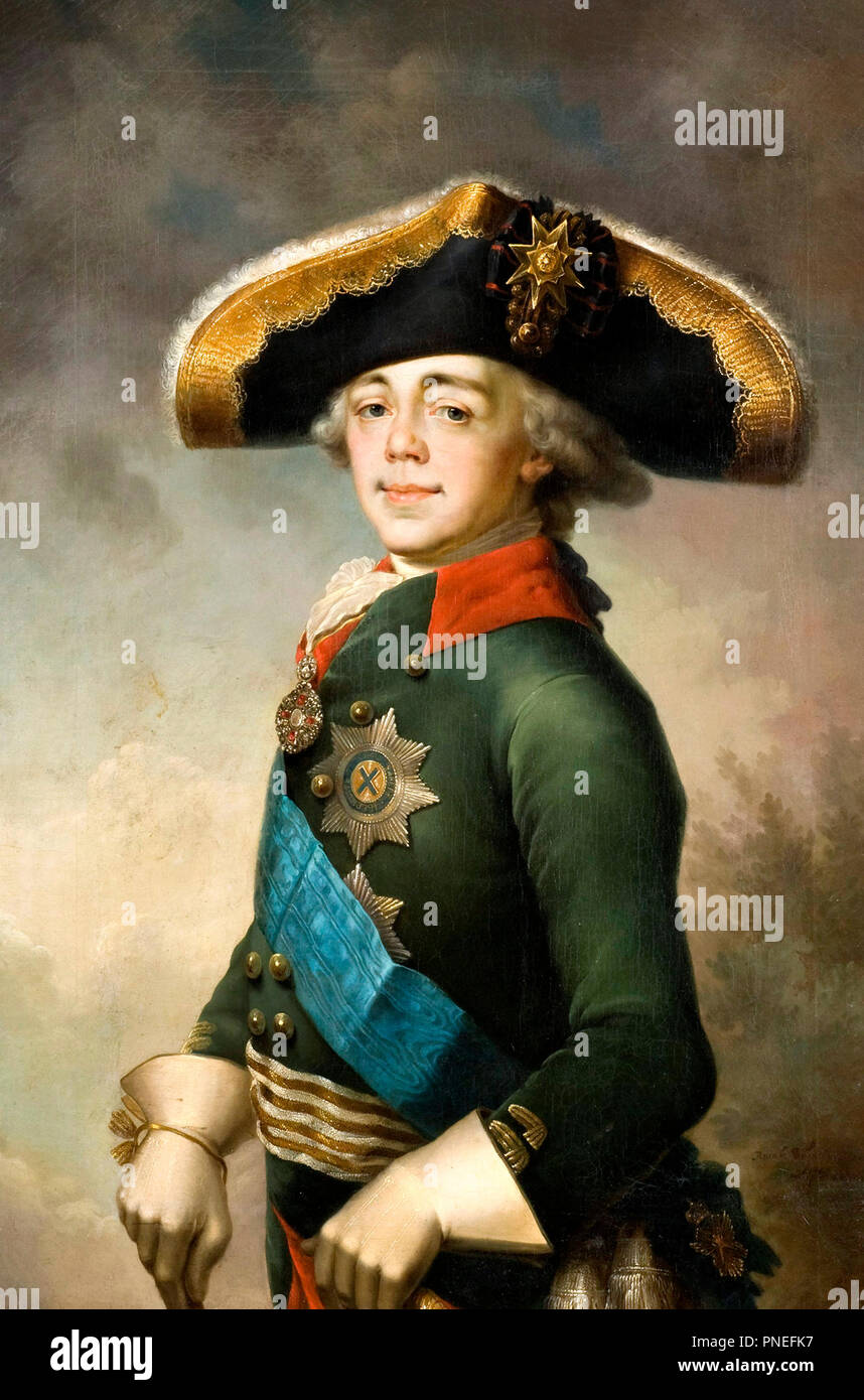Portrait of Paul I, Emperor of Russia - Vladimir Borovikovsky, 1796 Stock Photo