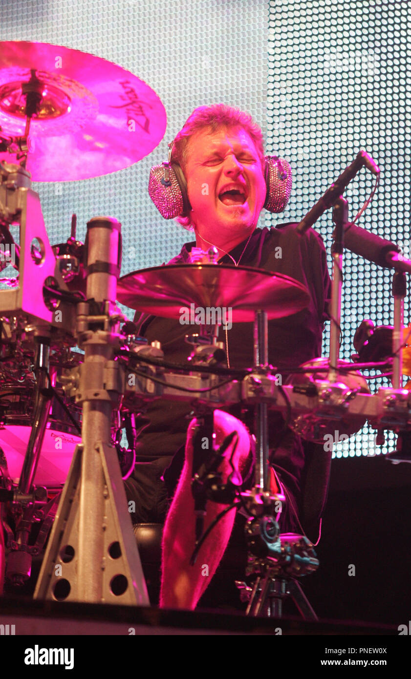 Rick Allen with Def Leppard performs in concert at the Cruzan Amphitheater in West Palm Beach, Florida on June 15, 2011. Stock Photo