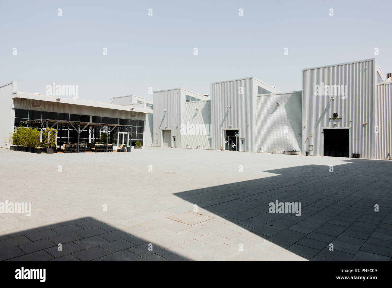 View of art gallery buildings at new Alserkal Avenue in Al Quoz