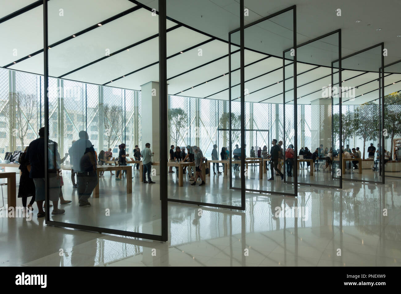 Interior of the new Apple Store in the Dubai Mall in Dubai, United Arab