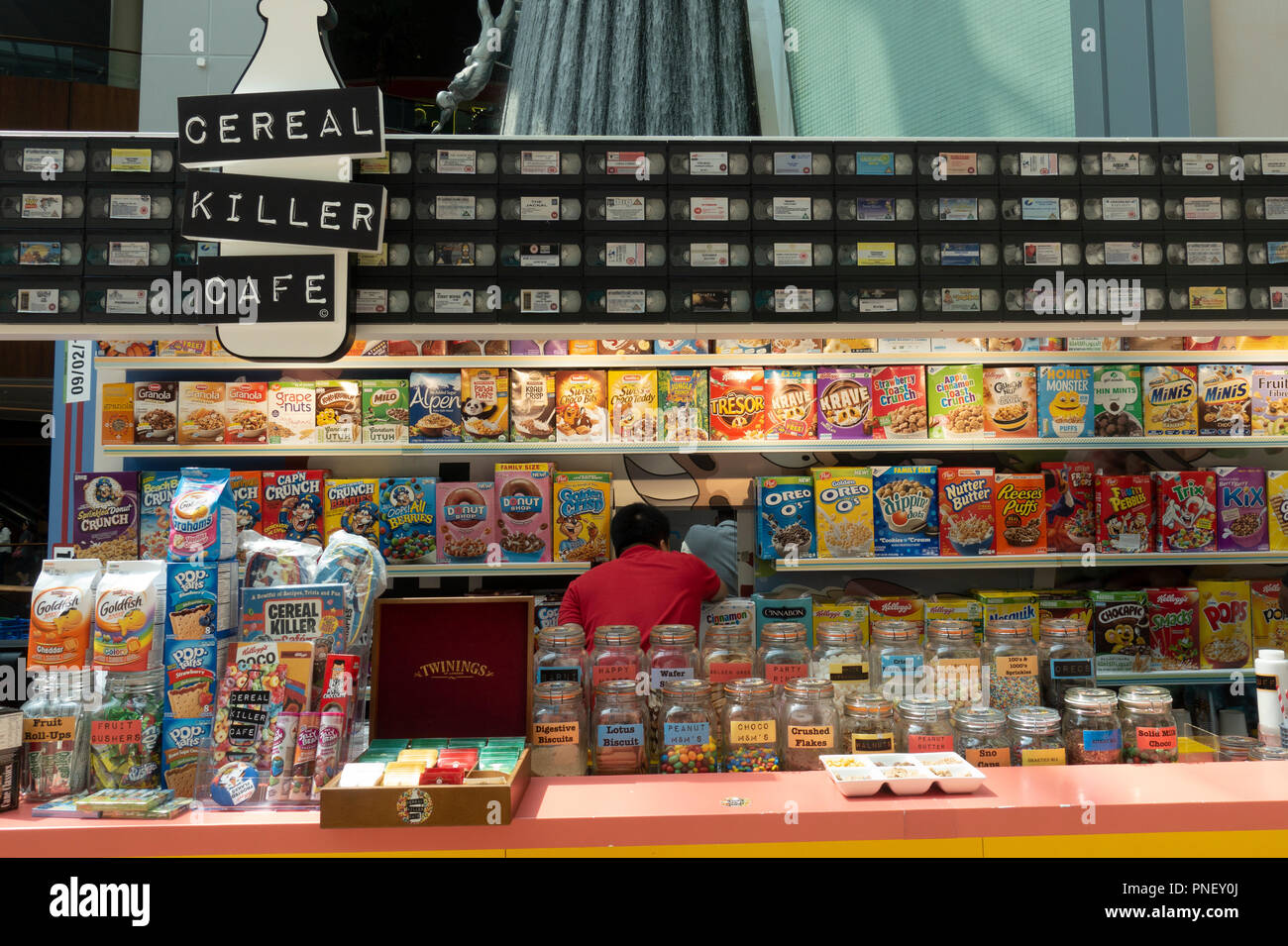 Cereal Killer Cafe inside Dubai Mall, UAE Stock Photo Alamy