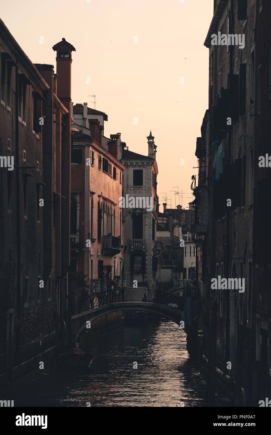 Venice canal view with historical buildings. Italy Stock Photo - Alamy