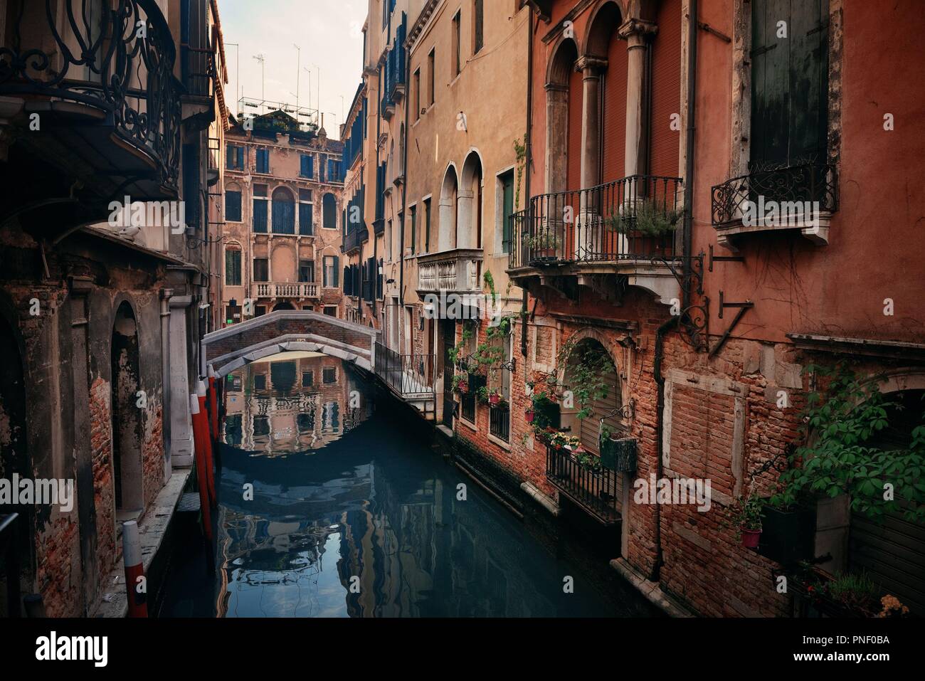 Venice canal view with historical buildings. Italy Stock Photo - Alamy