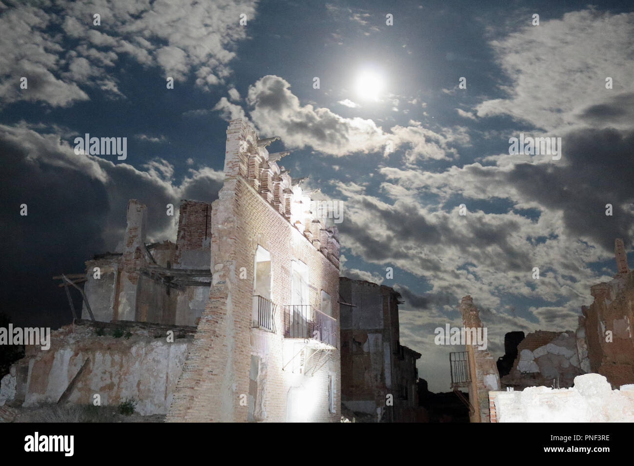 A rumbled brick house while visiting, as a tourist, the destroyed