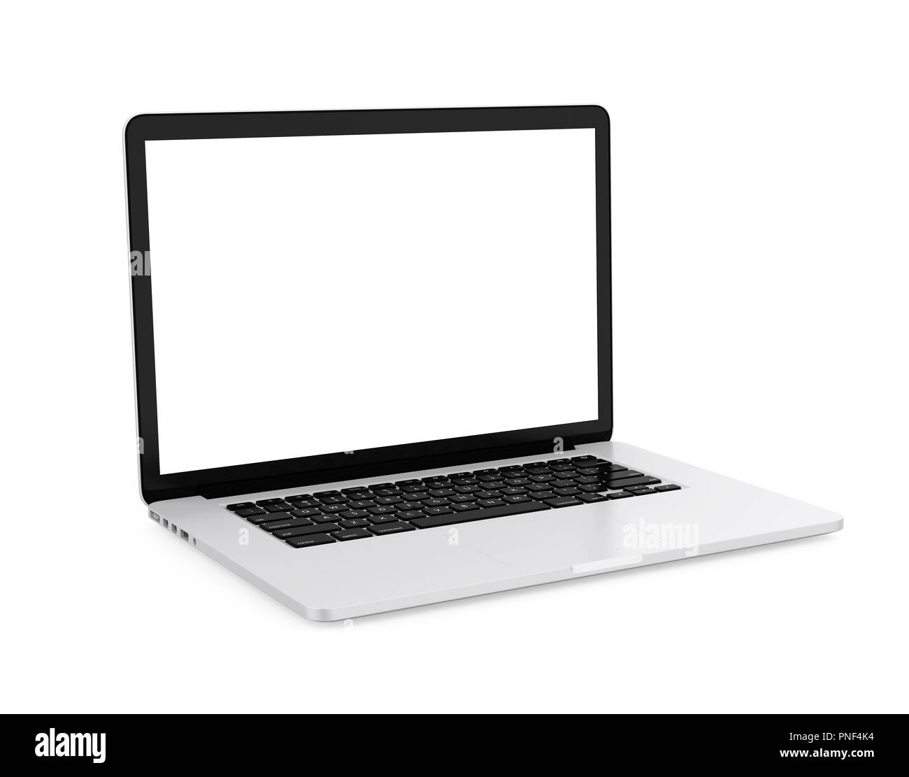Laptop with Blank White Screen Isolated Stock Photo Alamy