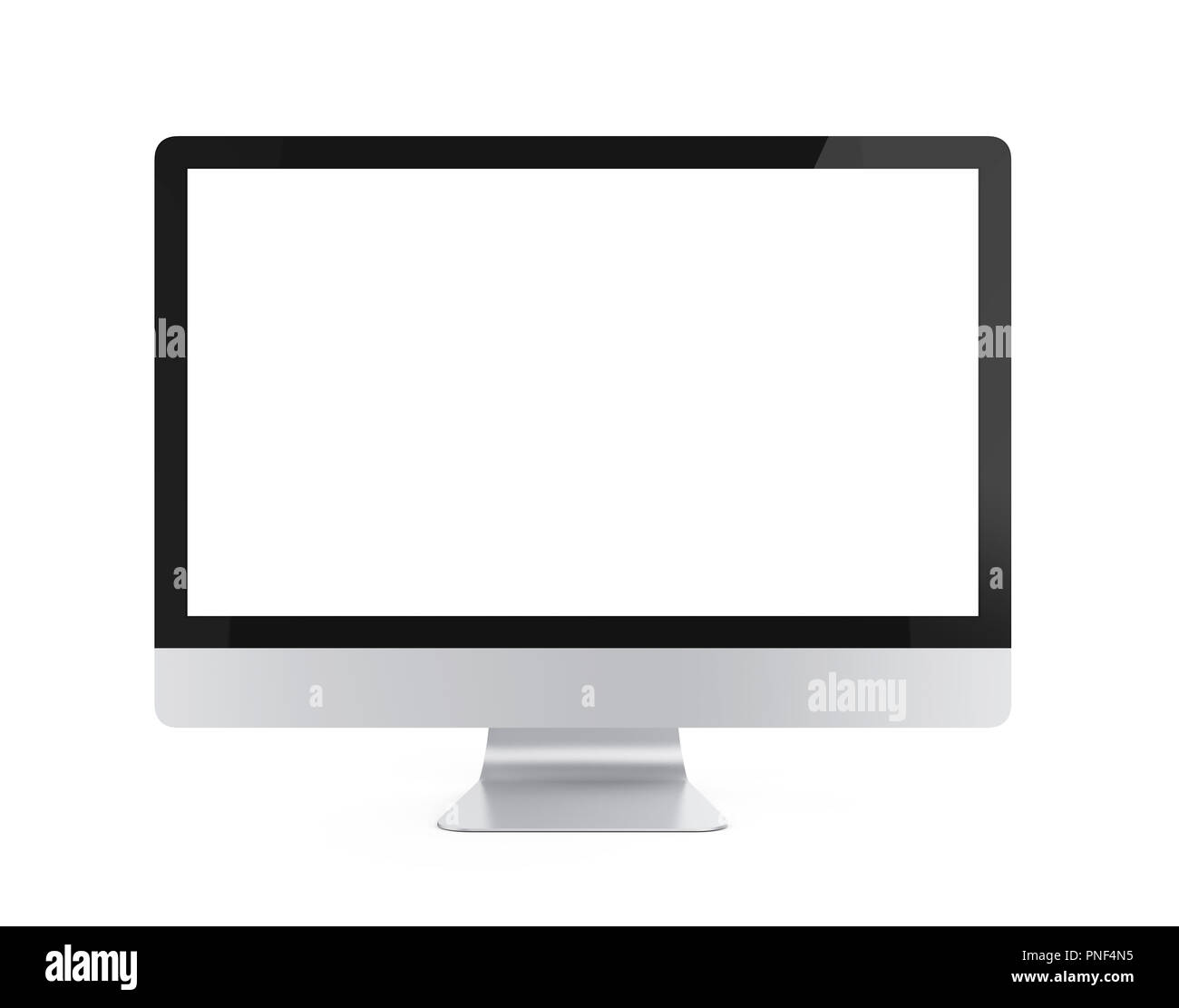 Computer Monitor with Blank White Screen Isolated Stock Photo Alamy