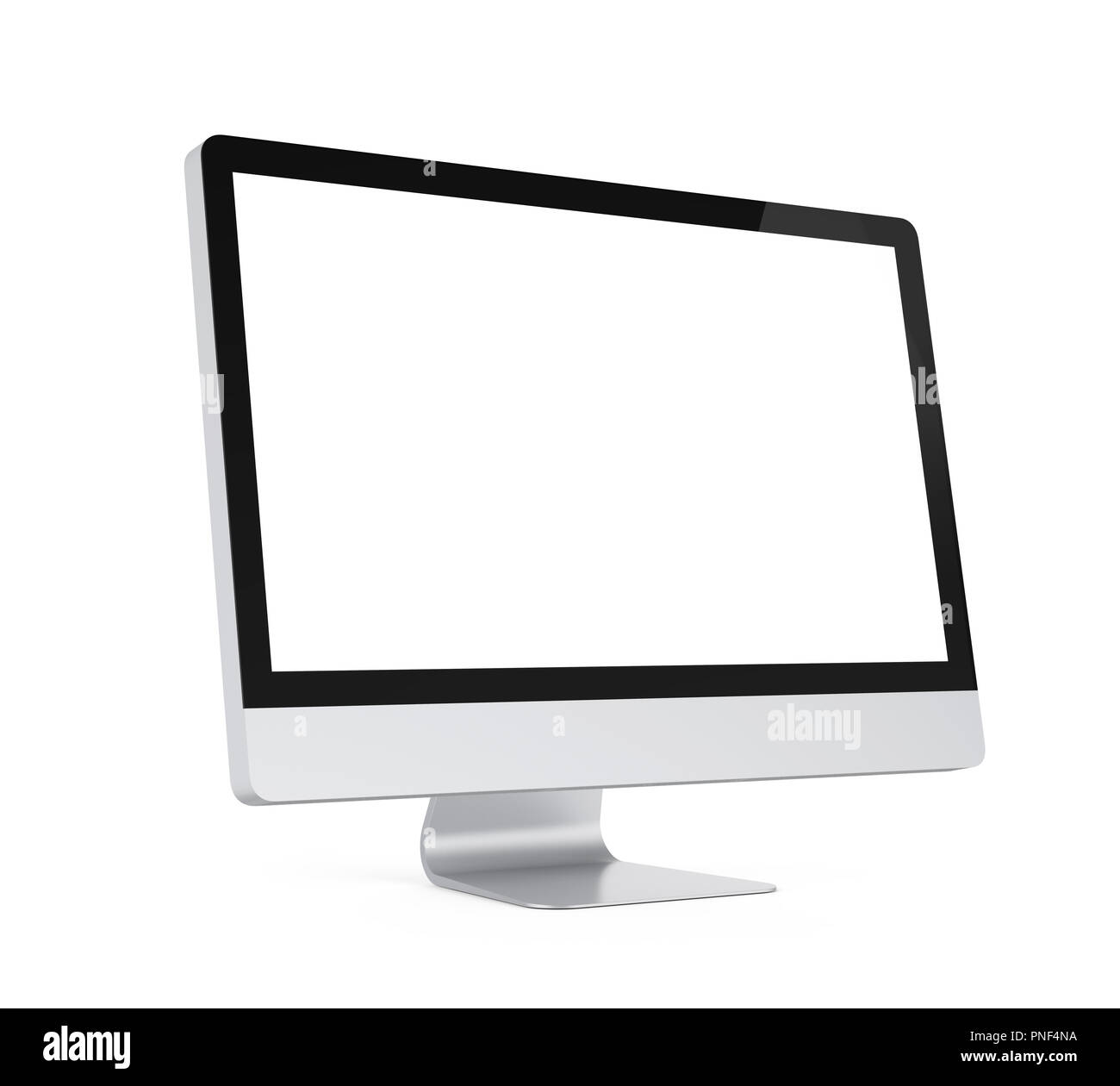 Computer Monitor with Blank White Screen Isolated Stock Photo - Alamy