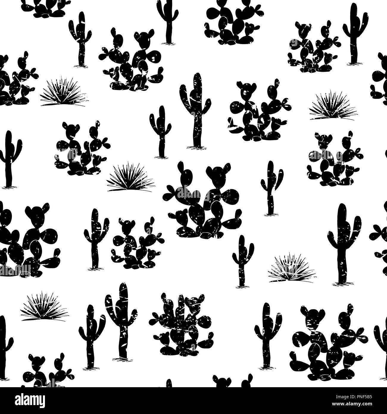 Desert cactus wallpaper Black and White Stock Photos & Images - Alamy