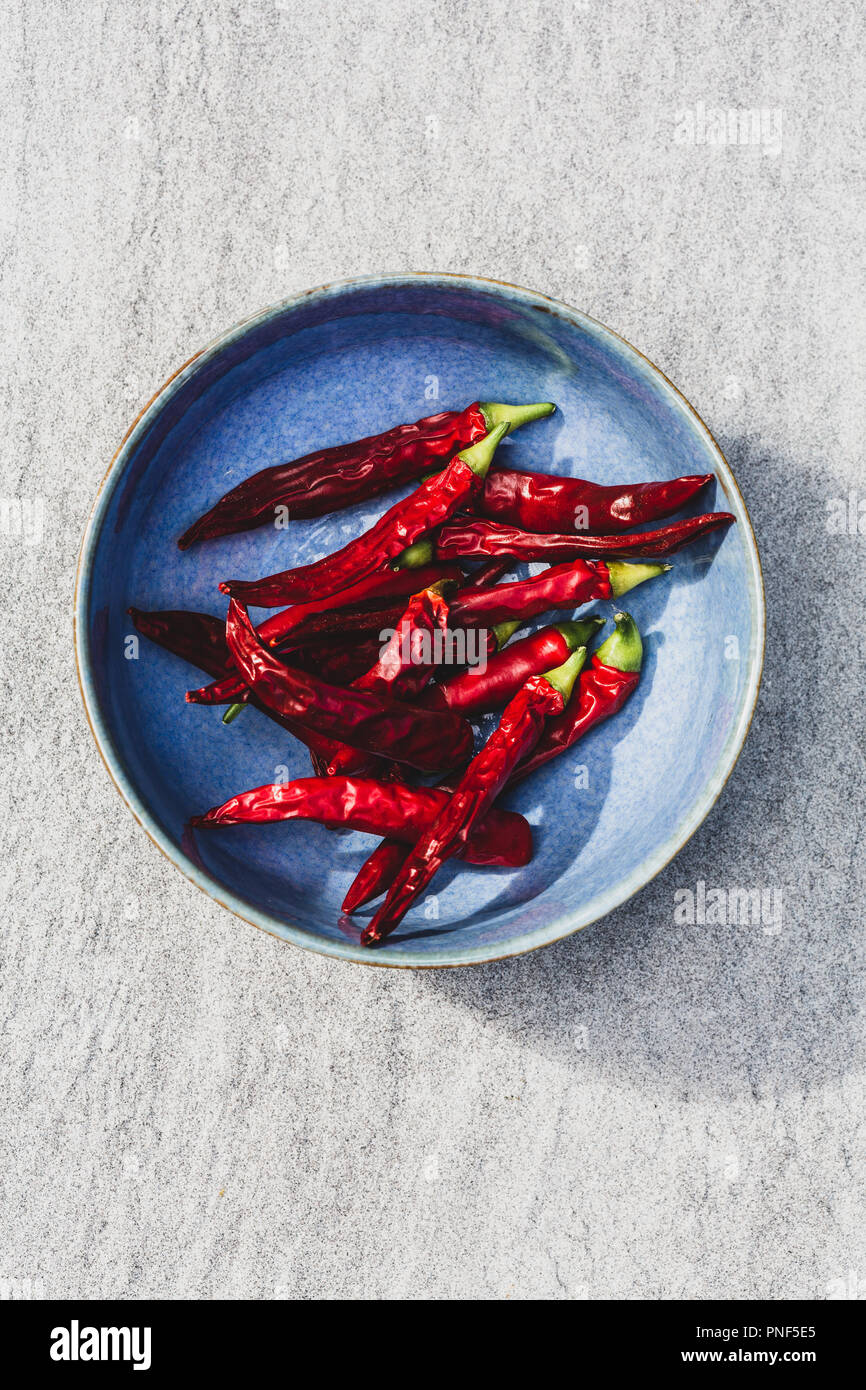 dried chili peppers Stock Photo