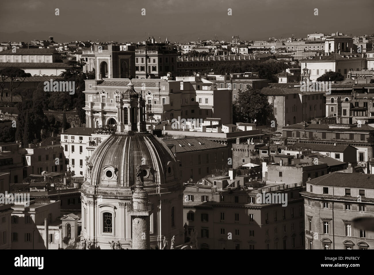 Rome rooftop view with ancient architecture in Italy Stock Photo - Alamy