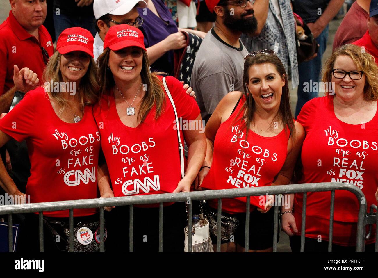 Donald Trump supporters at a public appearance for President Donald Trump Make America Great Again Rally, Las Vegas Convention Center, Las Vegas, NV September 20, 2018. Photo By: JA/Everett Collection Stock Photo