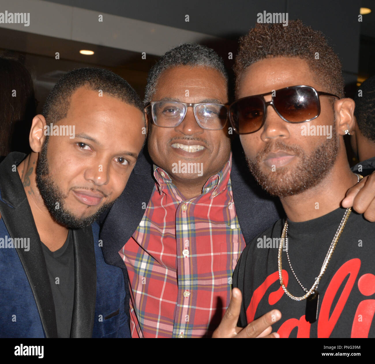 Los Angeles, Ca, USA. 20th Sep, 2018. Jonni Vegaz, Thronell Jones Jr., David Moses at the Jermaine Dupri & So So Def '25 Years of Elevating Culture' exhibit at the Grammy Museum in Los Angeles, California on September 20, 2018. Credit: Koi Sojer/Snap'n U Photos/Media Punch/Alamy Live News Stock Photo