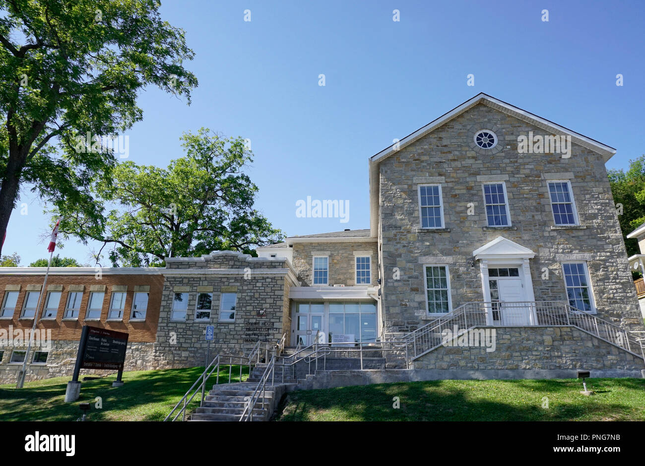 Court House and Registry Office for District of Manitoulin in Gore Bay, Manitoulin Island, Ontario, Canada Stock Photo