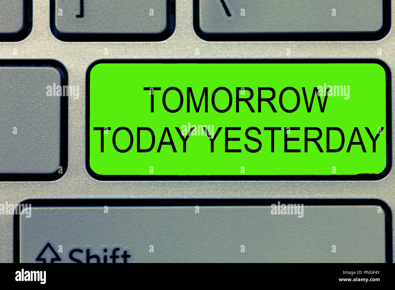 Conceptual hand writing showing Tomorrow Today Yesterday. Business ...