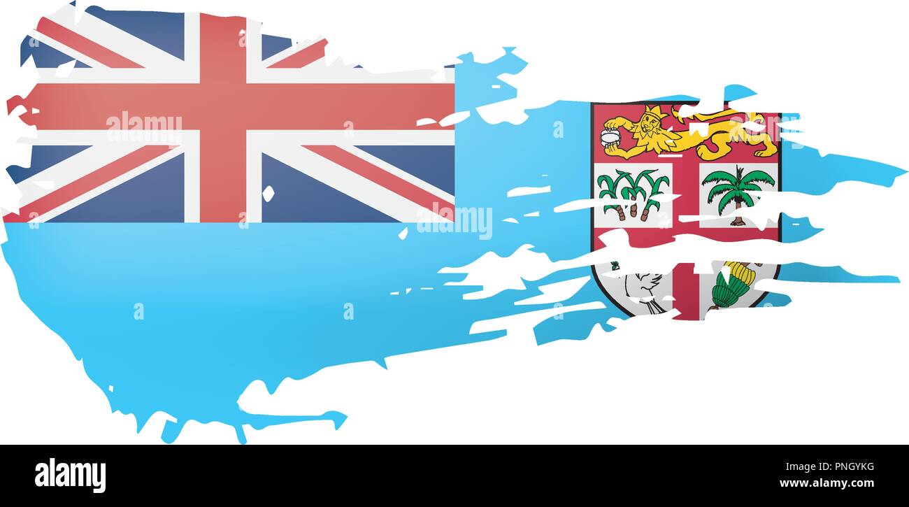 Fiji flag, vector illustration on a white background Stock Vector Image ...