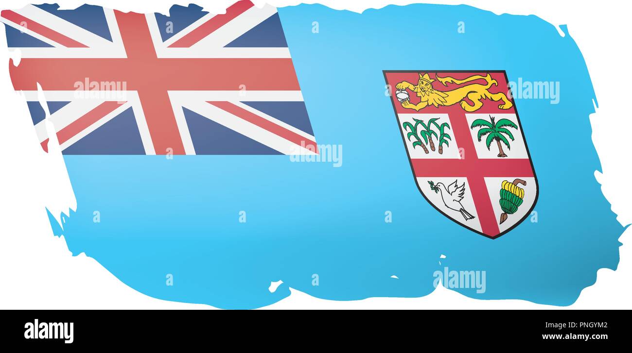 Fiji flag, vector illustration on a white background Stock Vector Image ...