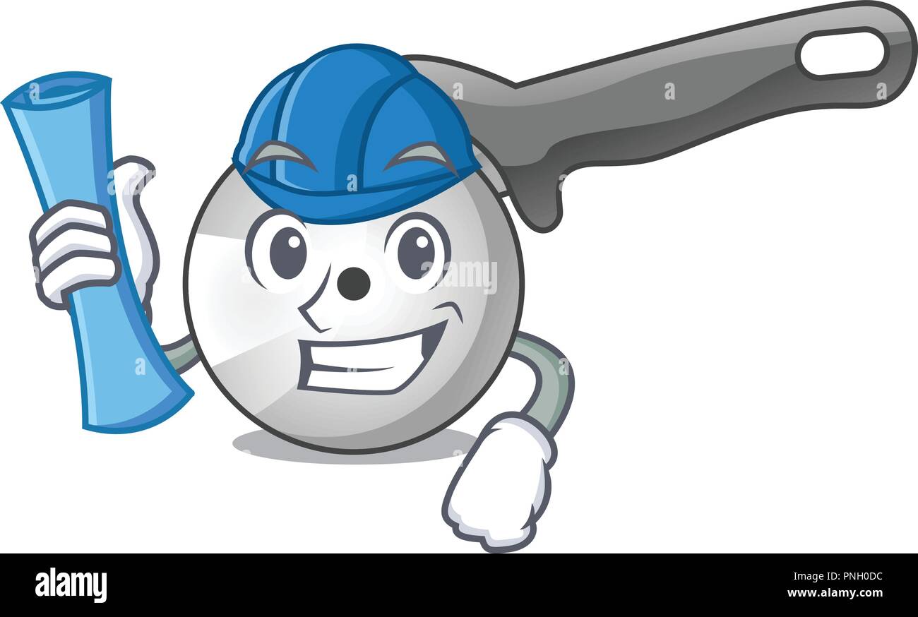 Architect character pizza cutter with handle cartoon Stock Vector Image ...
