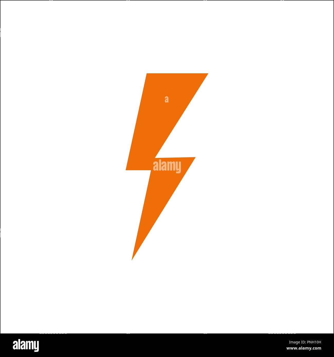 Flat orange lightning bolt for websites and applications Stock Vector