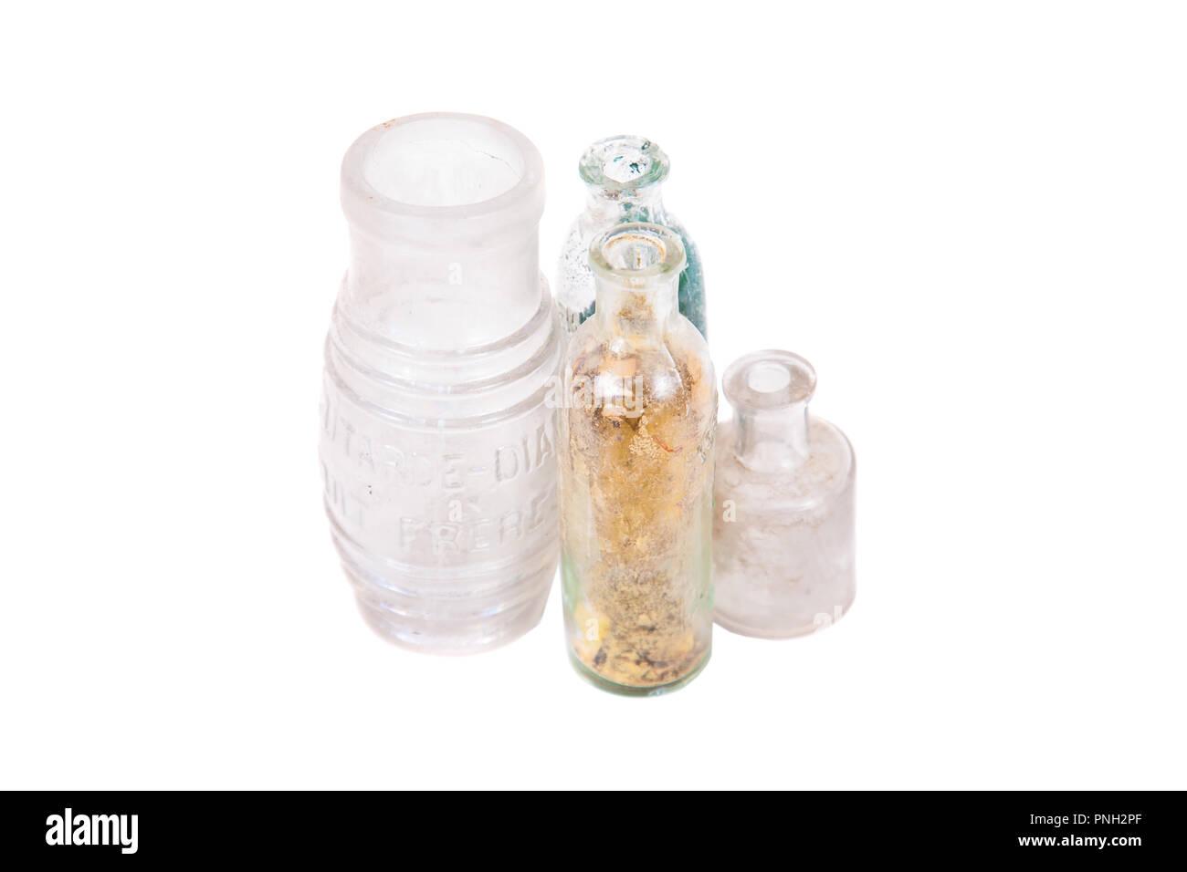 Vintage glass bottle isolated on a white background Stock Photo - Alamy