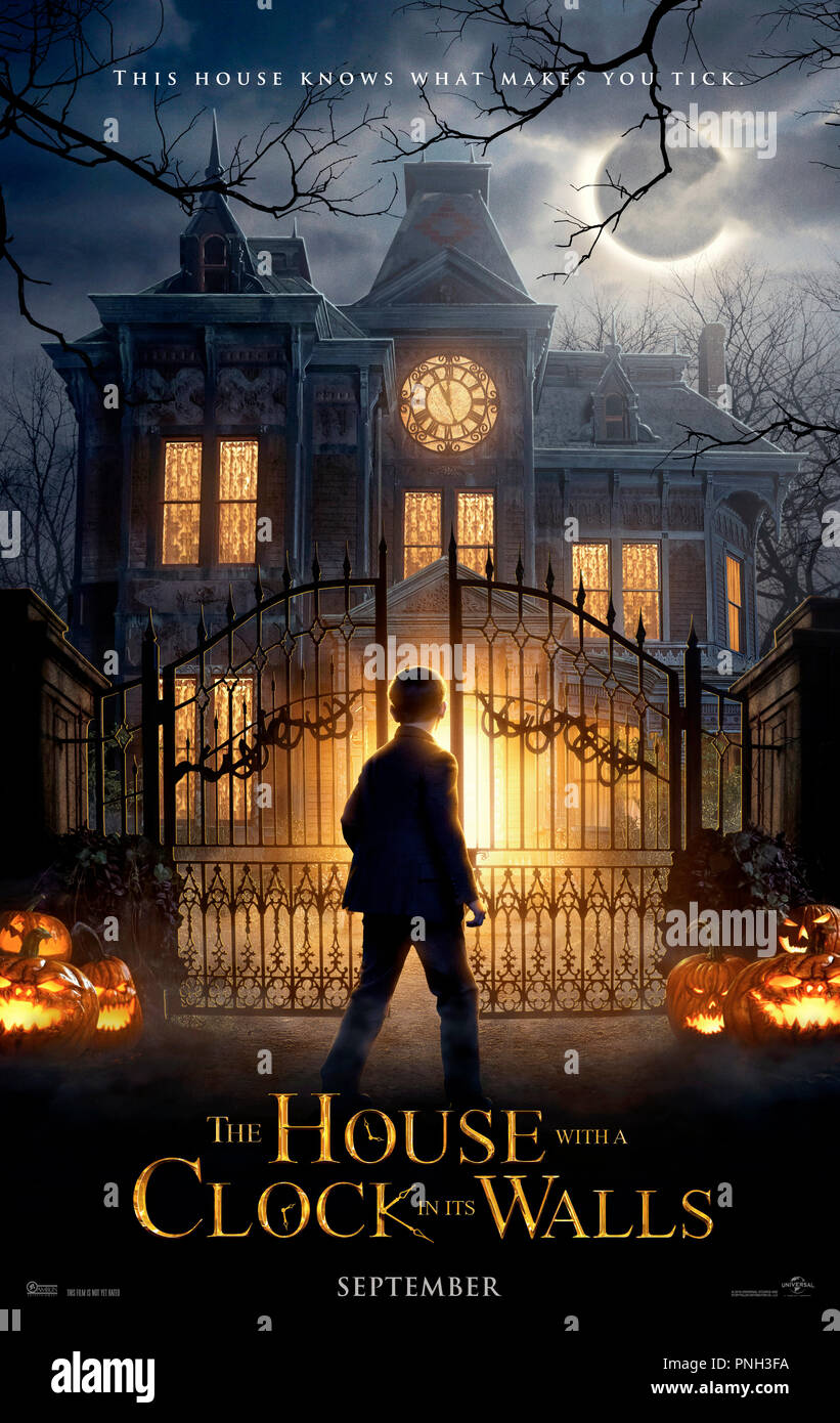 RELEASE DATE: September 21, 2018 TITLE: The House With A Clock In Its Walls STUDIO: Dreamworks DIRECTOR: Eli Roth PLOT: A young orphan named Lewis Barnavelt aids his magical uncle in locating a clock with the power to bring about the end of the world. STARRING: Poster Art. (Credit Image: © Dreamworks/Entertainment Pictures) Stock Photo