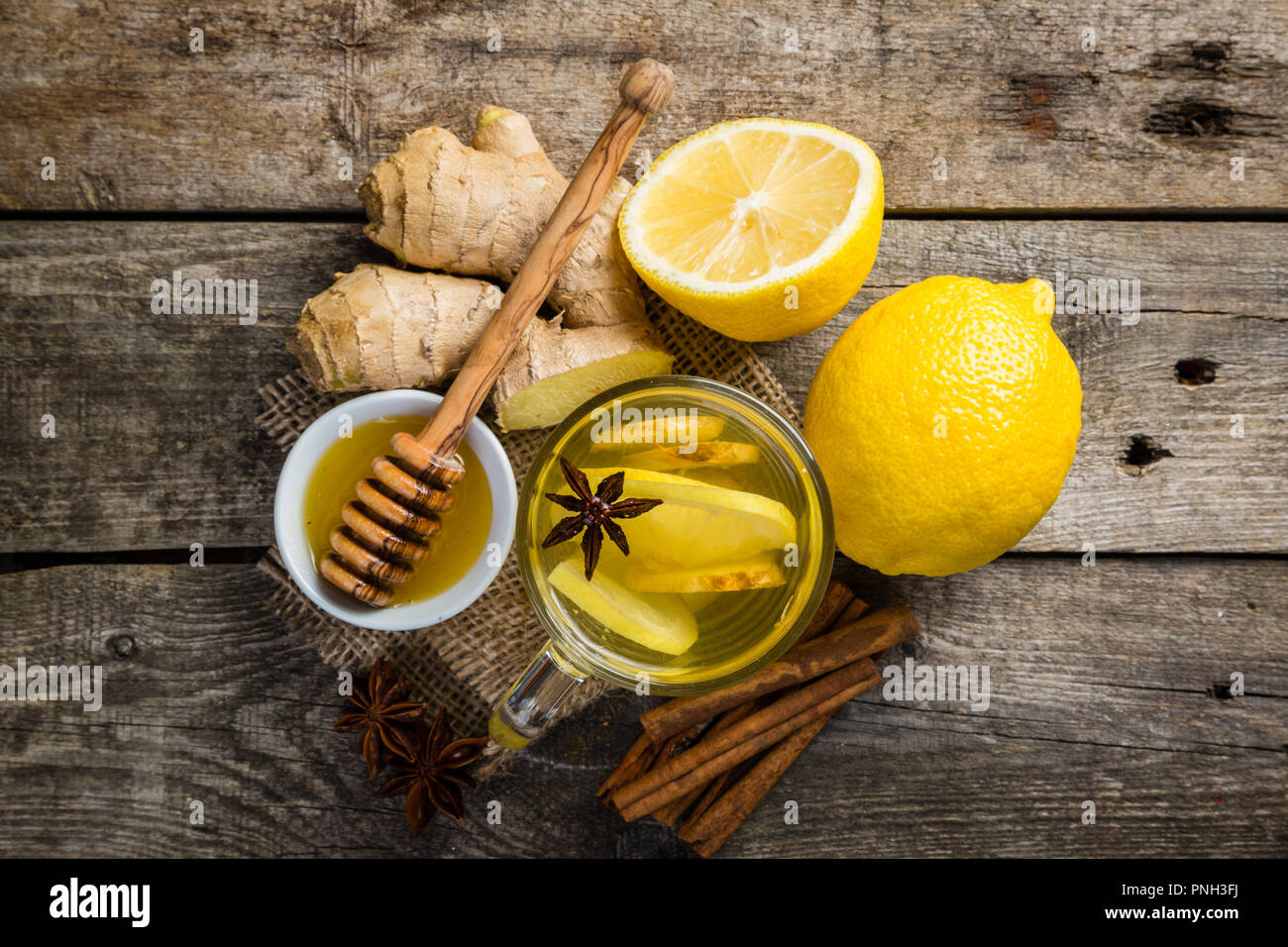 Ginger tea with lemon and honey Stock Photo Alamy