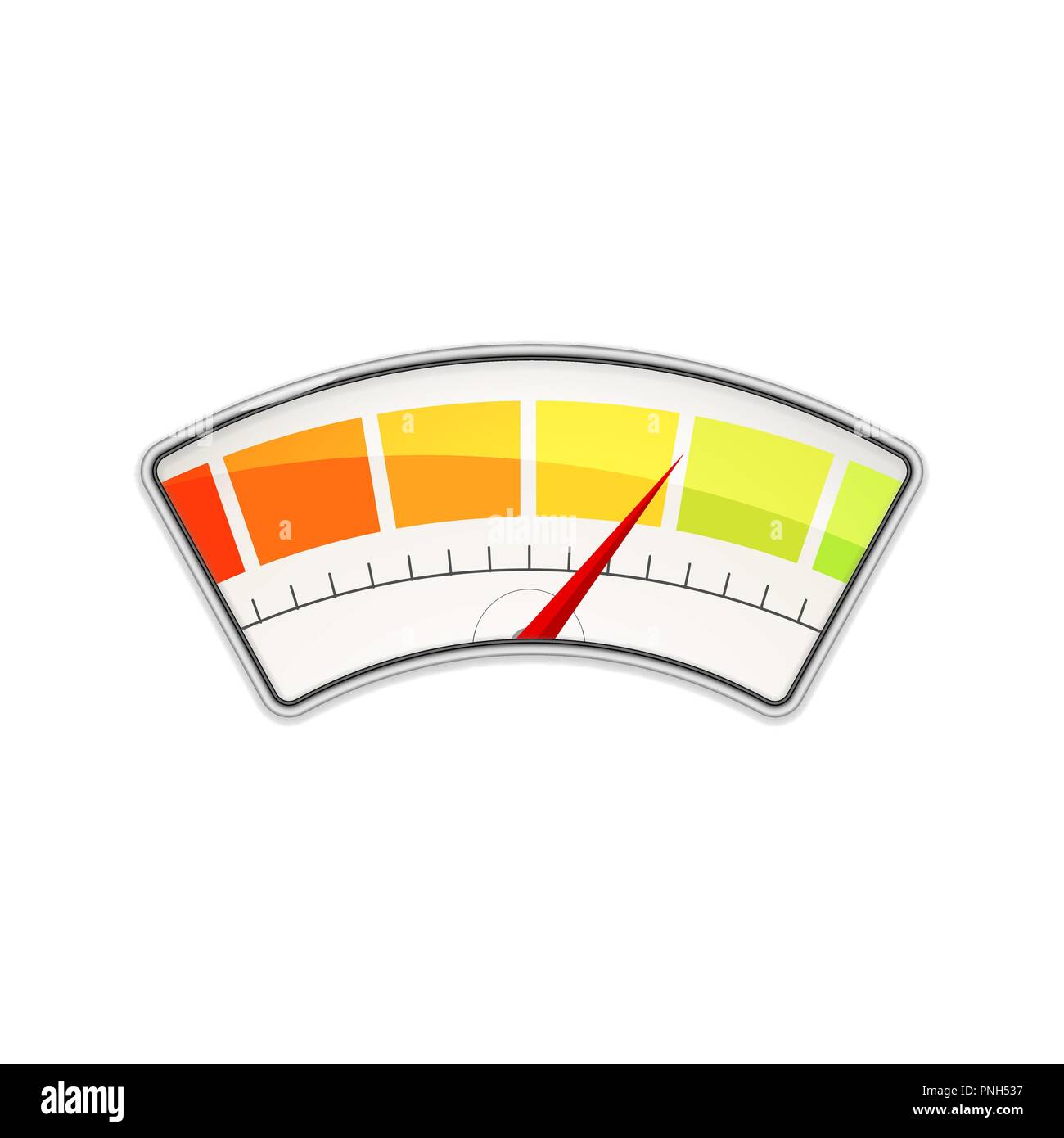 Performance measurement indicator with different value zones on white Stock Vector