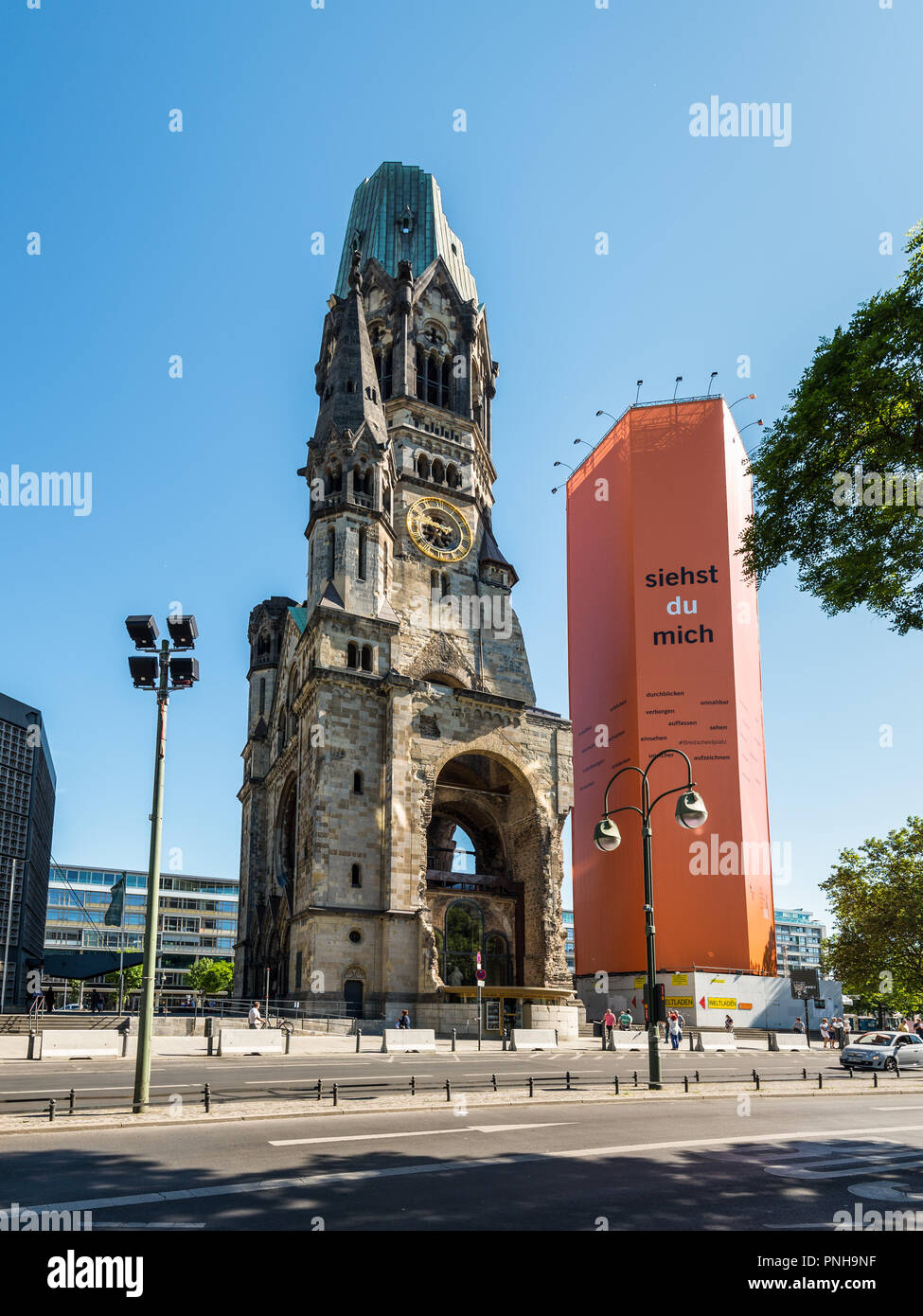 Berlin, Germany - May27, 2017: Kaiser-Wilhelm-Kirche, broken spire and ...