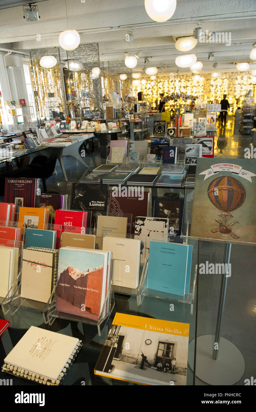Specialized photography bookshop of the Sozzani Gallery in Milan in Corso Como 10.   Please note: Stock Photo