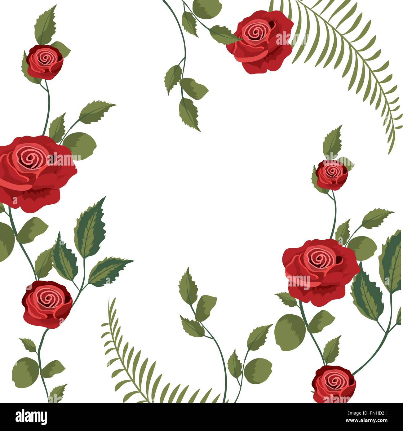 Tropical roses branches leaves hi-res stock photography and images - Alamy