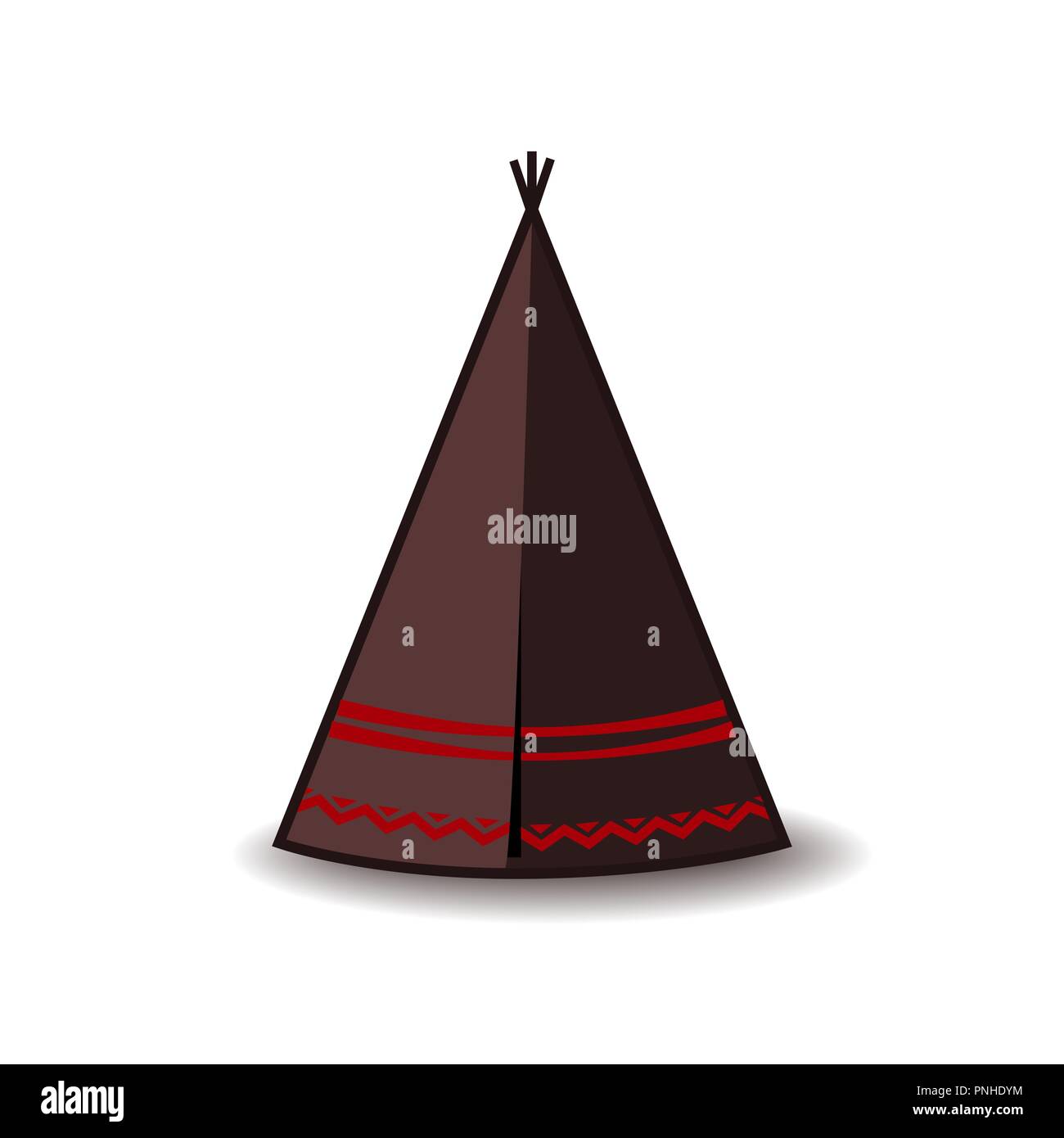 Wigwam icon. Indian teepee or tipi. Vector illustration. Colorful palette Stock Vector