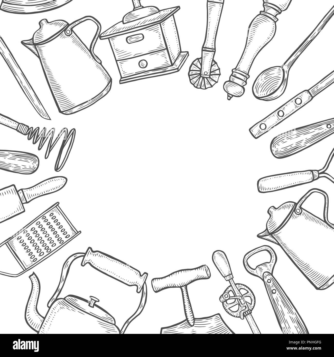 Kitchen Utensil Sketches Royalty Free SVG, Cliparts, Vectors, and Stock  Illustration. Image 45948589.