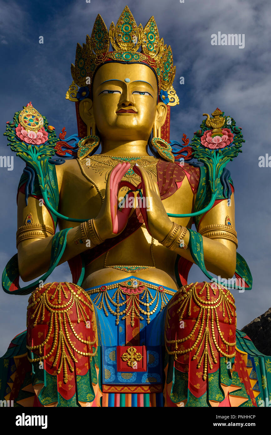 Buddha statue at the Diksit monastery in the Nubra valley region of India Stock Photo