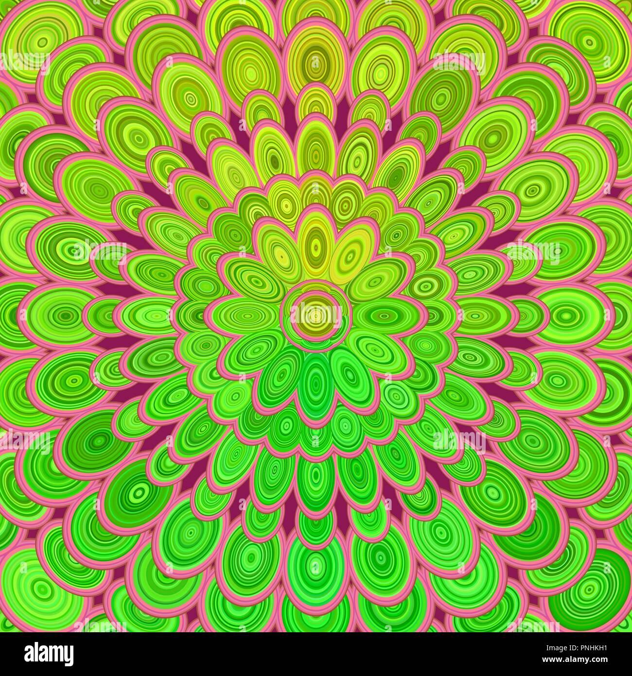 Abstract digital flower mandala art background - vector circular pattern Stock Vector