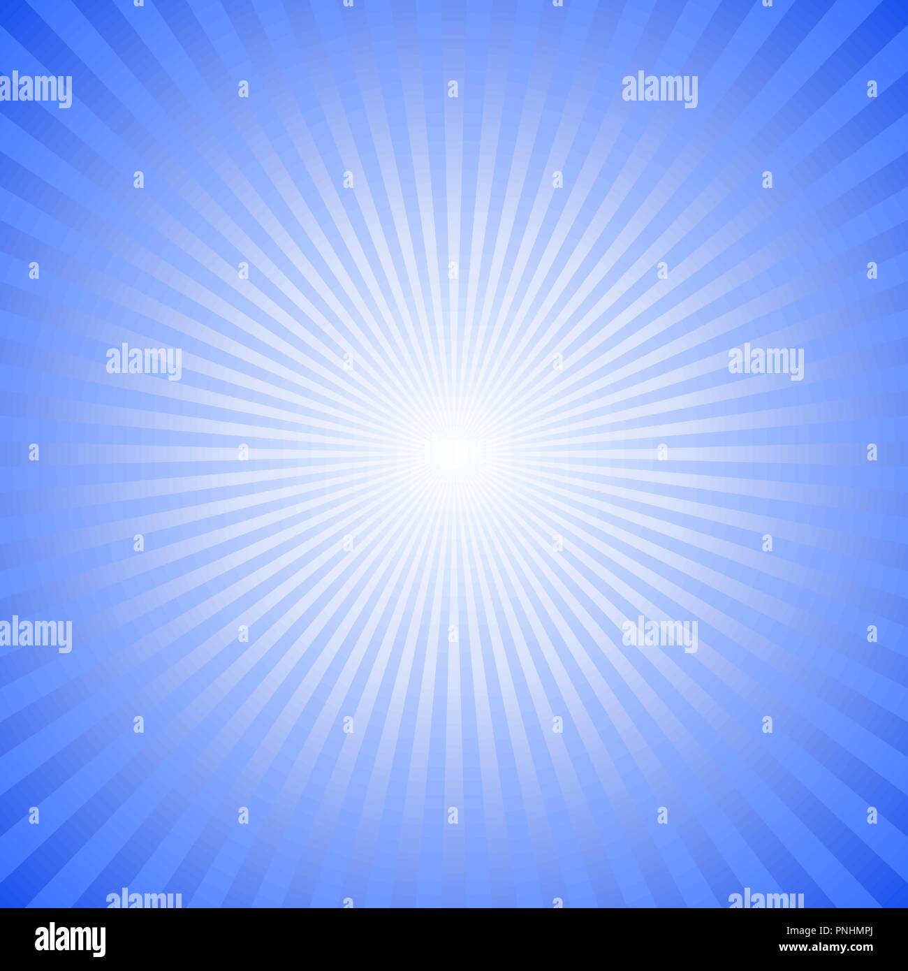 Blue gradient abstract star burst background - hypnotic vector graphic Stock Vector