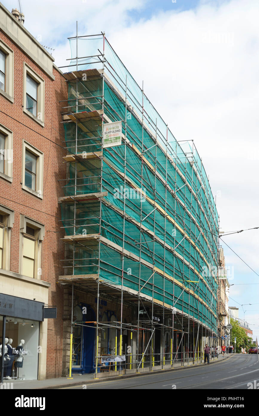 Scaffolding on Victoria Street, Nottingham, England Stock Photo Alamy