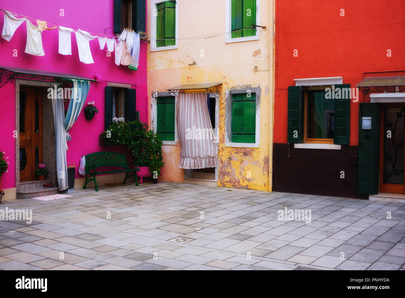Colorful houses in Burano island near Venice, Italy Stock Photo - Alamy