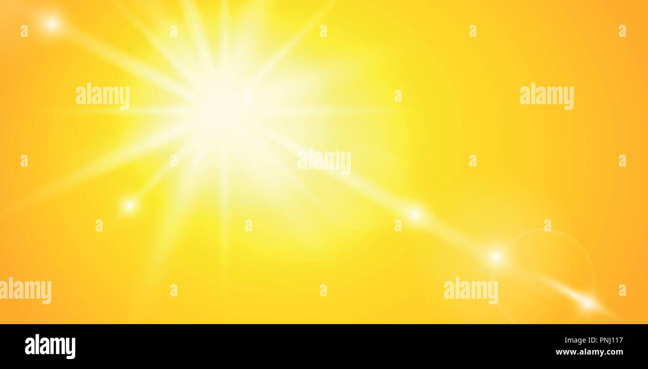 sunshine bright sky yellow background vector illustration Stock Vector