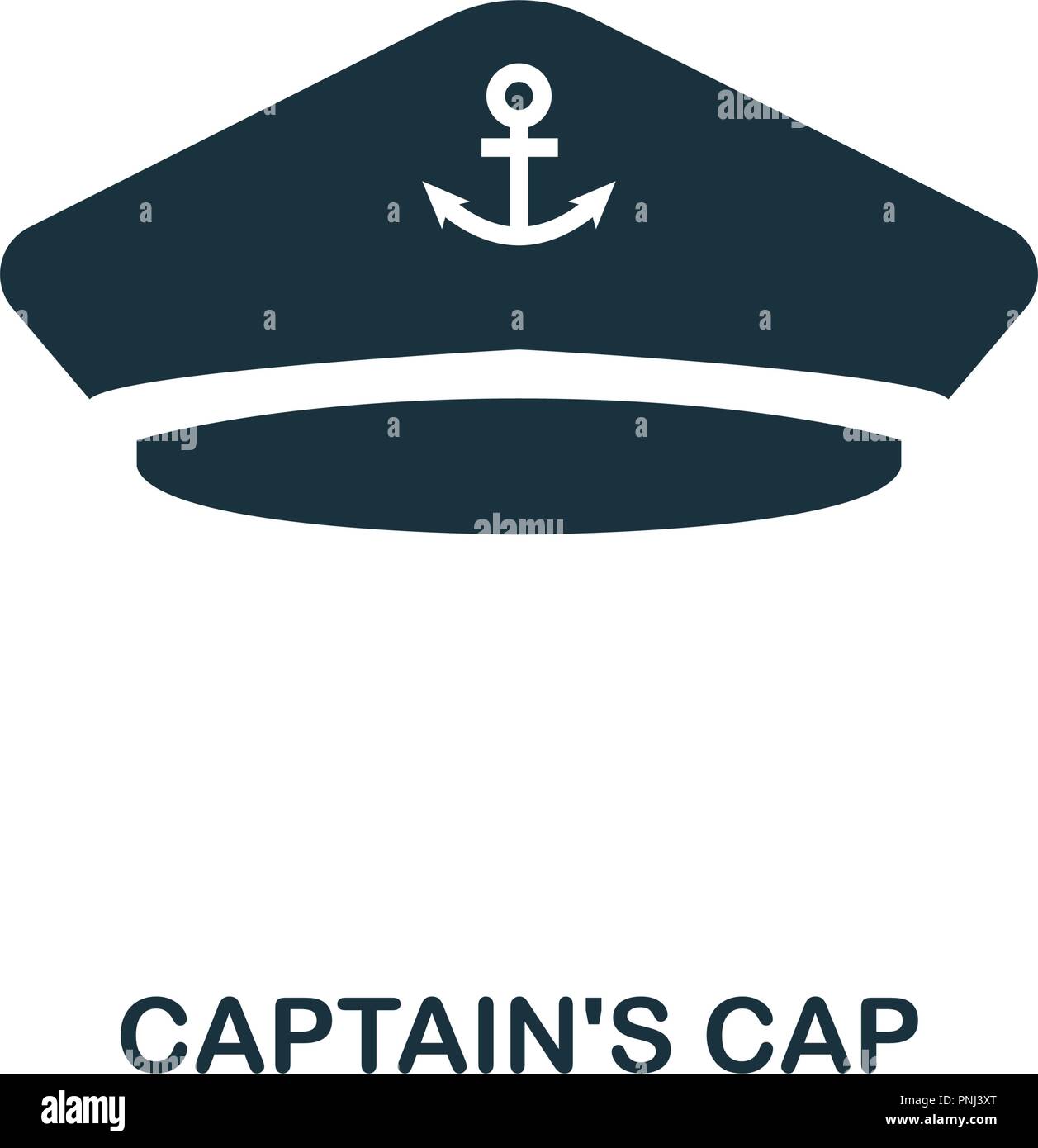 Captain'S Cap icon. Monochrome style design. UI. Pixel perfect simple symbol captain's cap icon. Web design, apps, software, print usage Stock Vector