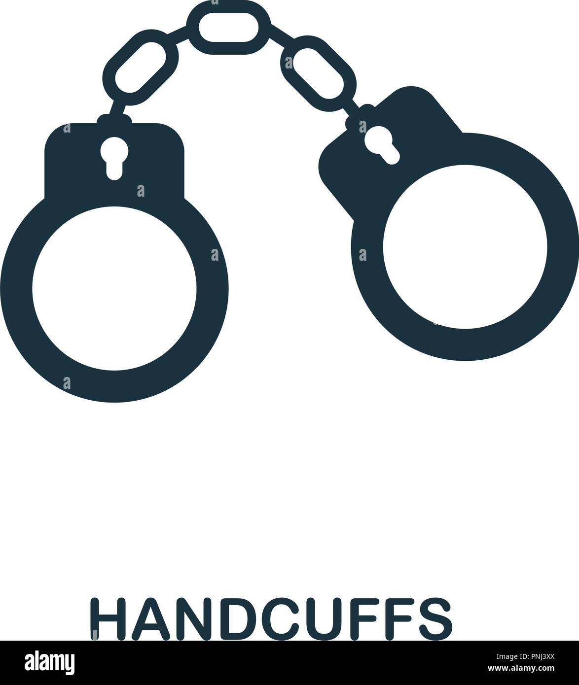 Handcuffs black symbol illustration Stock Vector Images Alamy